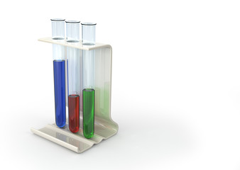medical test-tube with color samples 3d model