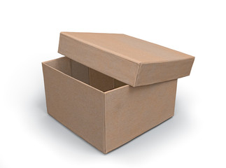 half-open paper box 3d model