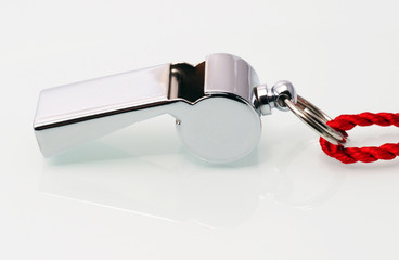 Trillerpfeife Metall Nahaufnahme - Whistle Chrome Close-up