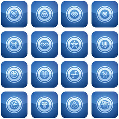 Cobalt Square 2D Icons Set: Abstract