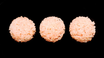 Piles of rice with saffron