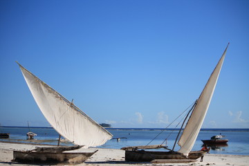 Obraz premium Dhows ashore