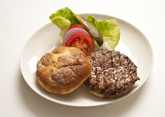 Hamburger on Plate