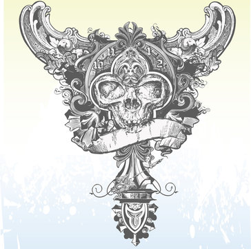 Banner skull apparel design