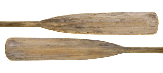 old wooden paddles
