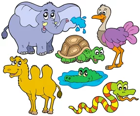Stickers pour porte Zoo Collection d& 39 animaux tropicaux