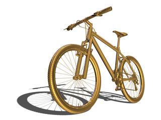 gold bike auf weiß