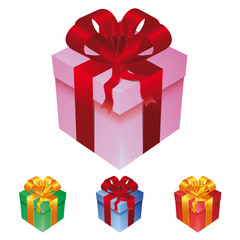 Set of vector gift boxes