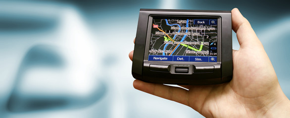 Gps in a man hand.