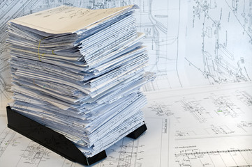 Single-sheet stationery of design and project drawings.