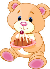 Teddy Bear with cake