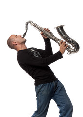 Obraz na płótnie Canvas Man with saxophone