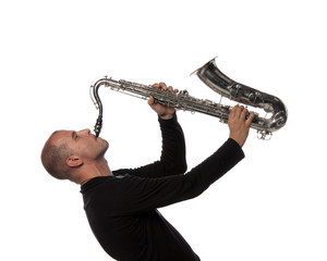 Man with saxophone