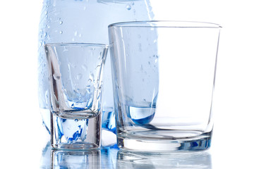 Bottle and two glass