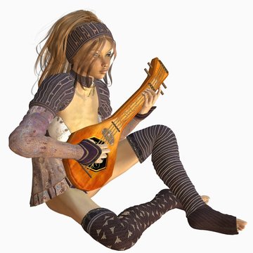 m&auml;dchen mit laute