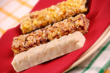 Cereal bars with decoration