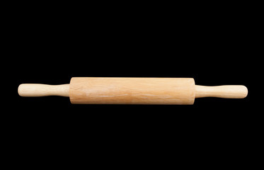 Rolling pin isolated on black background