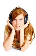 Fototapeta premium Girl with headphones