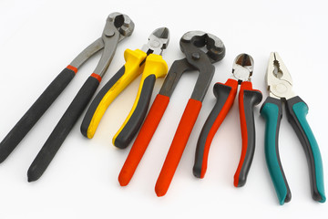 tools on the white background