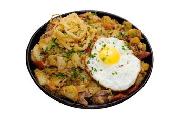 Fried egg on pan