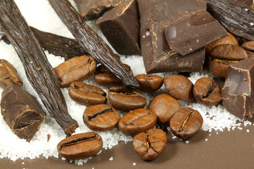 Vanilla, chocolate and coffee