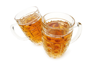 Beer glasses isolated on the white background