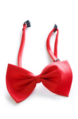 Red bow tie isolated on the white