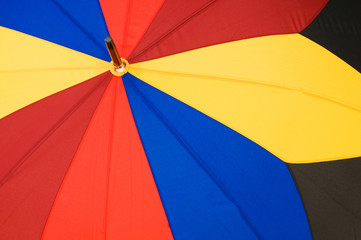 Close up of multi sector colorful umbrella