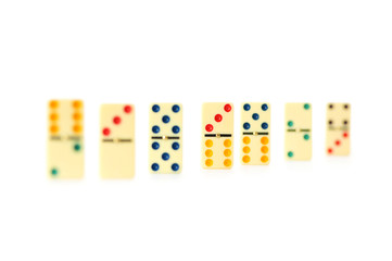 Colourful dominoes isolated on the white