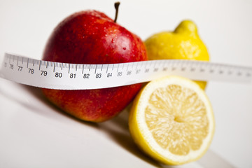On diet - apple and tape measure