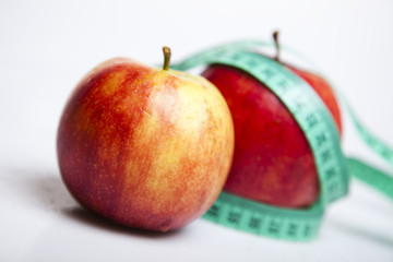 On diet - apple and tape measure