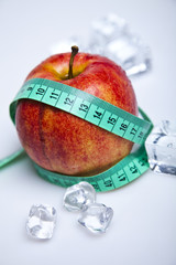 Apple and measurement tape