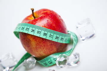 Apple and measurement tape