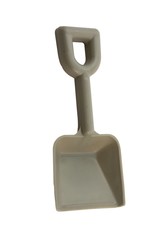 Grey toy shovel isolated on pure white