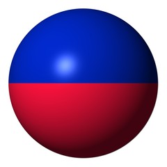 Obraz premium Haitian flag sphere isolated on white illustration