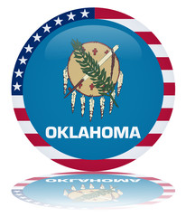 Oklahoma Round Flag Button (Oklahoman State USA America Vector)