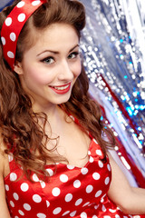 pretty sexy pin up in red dress