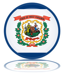 West Virginia Round Flag Button (Virginian State USA Vector Web)
