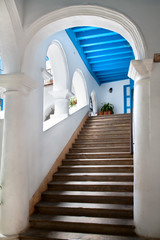 Abstract detail of rustic stairs in Old havana building interior