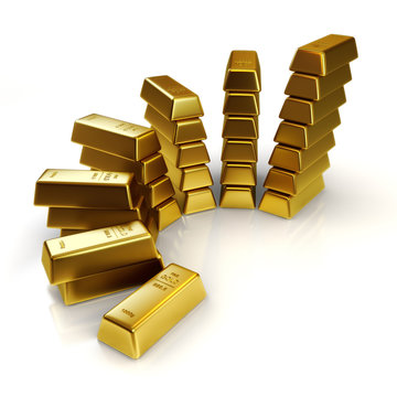 Gold bars in business graph style