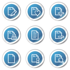 Document web icons set 2, blue sticker series