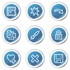 Image viewer web icons set 2, blue sticker series