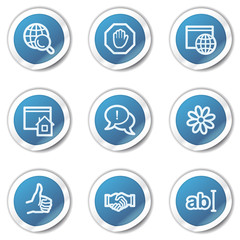 Internet web icons set 1, blue sticker series