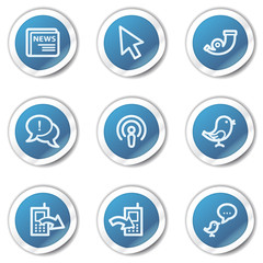 Internet web icons set 2, blue sticker series