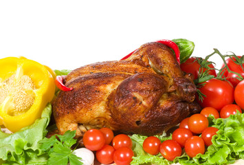 Fried chicken with vegetables