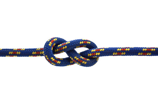 Rope knot on white background
