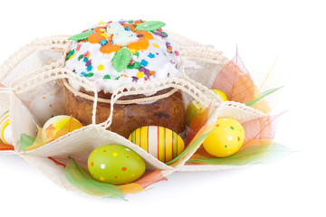Easter cake and eggs