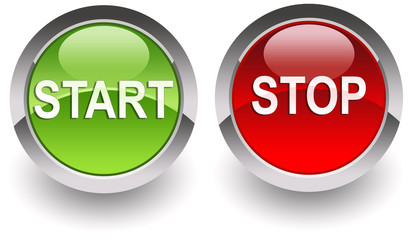 ''Start-Stop'' glossy icons