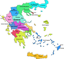 Greece map on a white background