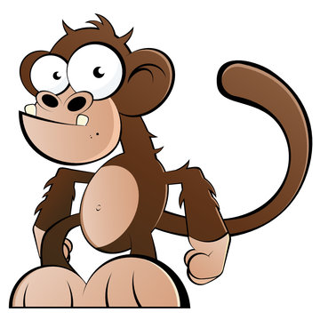 affe cartoon lustig maskottchen